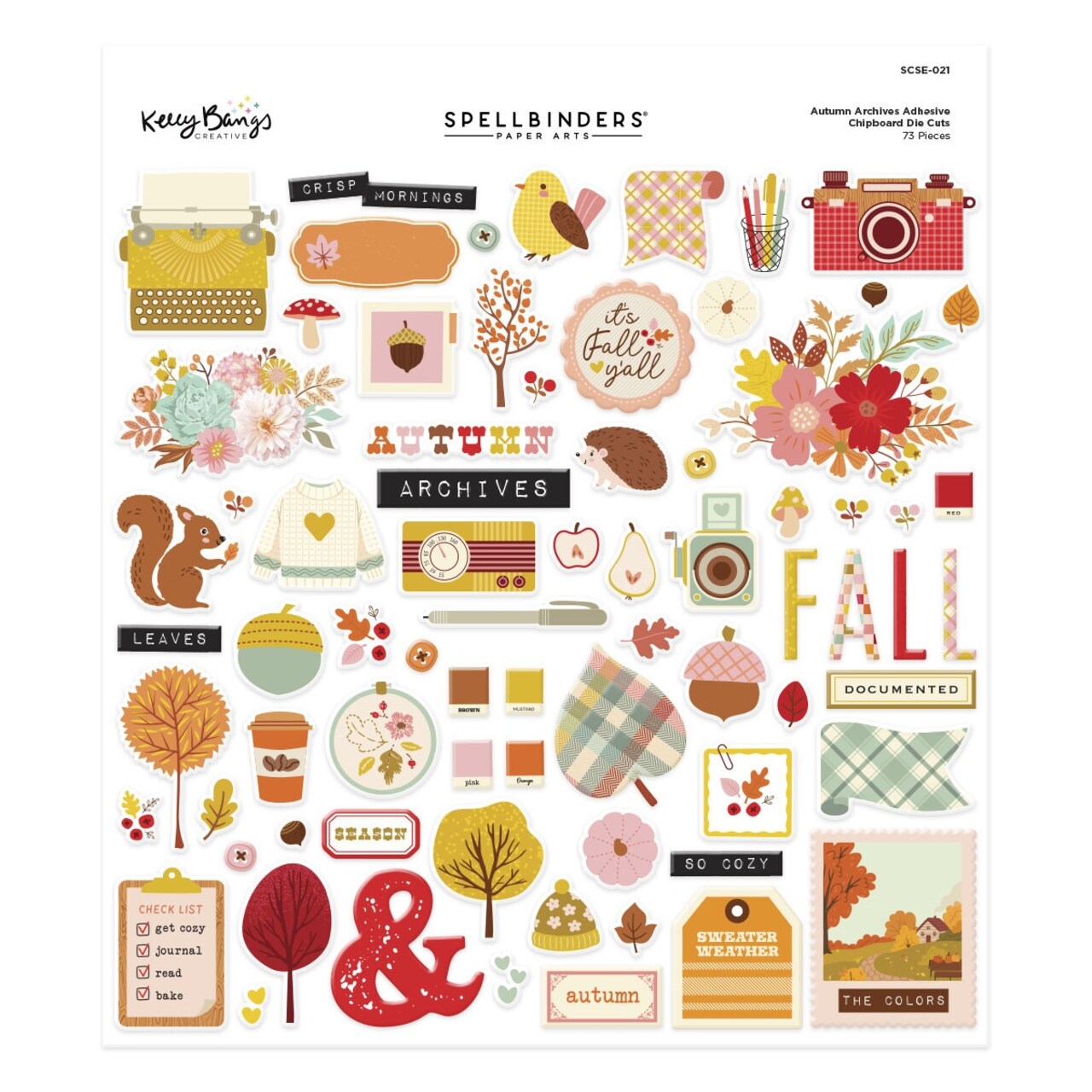 Spellbinders Chipboard Die Cut Stickers by Kelly Bangs-Autumn Archive